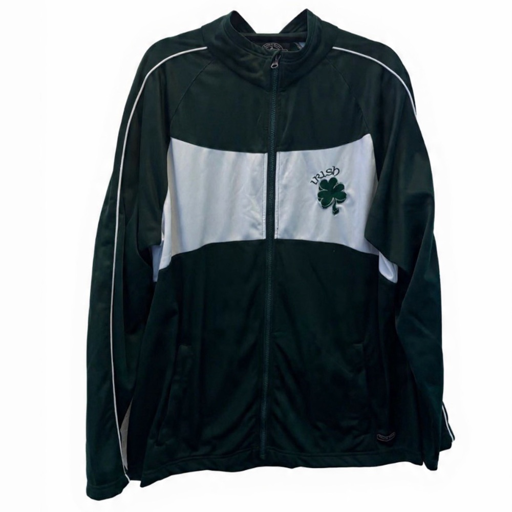 CHARLES RIVER MENS XL IRISH SHAMROCK TRACK FULL ZIP ATHLETIC JACKET